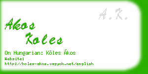 akos koles business card